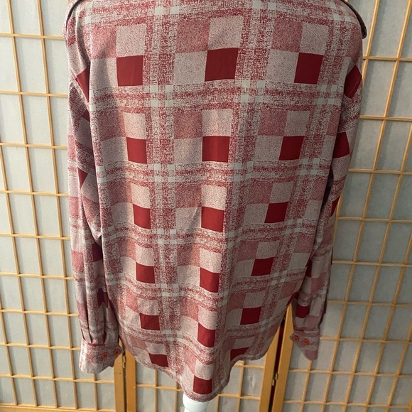 Vintage 80s 90s Jac Dale Womens 10 / 40  Top Button Down Plaid Red Shirt - Picture 6 of 7